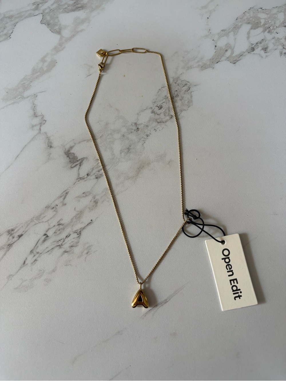 Open Edit Gold Letter A Pendant Necklace